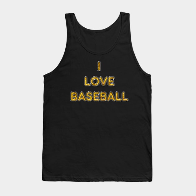 I Love Baseball - Yellow Tank Top by The Black Panther